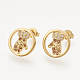 Pendentifs et boucles d'oreilles zircon cubiques en laiton et bagues réglables ensembles de bijoux SJEW-S043-06-4