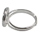 Fornituras base de anillo almohadilla de latón KK-J2673-12mm-P-NF-2