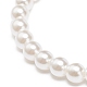 ABS Plastic Imitation Pearl Beaded Stretch Bracelet with Alloy Enamel Charms for Kids BJEW-JB08524-01-6