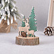 木製人形ディスプレイ装飾  クリスマスの装飾品  パーティーギフトの家の装飾  鹿  70x120mm XMAS-PW0001-089B-1