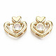 Brass Micro Pave Clear Cubic Zirconia Slide Charms KK-S356-213G-NF-1