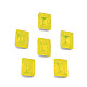 K9ガラスラインストーンカボション  尖ったバック＆バックメッキ  多面カット  長方形  黄水晶  8x6x3mm MRMJ-N029-18-01-4