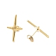 Ion Plating(IP) 304 Stainless Steel Cross Stud Earring Findings EJEW-I285-42G-2