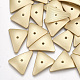 滑らかな表面合金ビーズ  三角形  マットゴールドカラー  19x16x3mm  穴：1.4mm PALLOY-S117-158-1