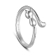 Shegrace cute design 925 anelli da dito in argento sterling con polsino a forma di gattino JR320A-1