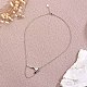 Collier pendentif coeur et mot d'amour en zircone cubique rose JN1076A-5