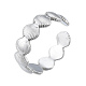 304 anillo de puño abierto con envoltura de concha de acero inoxidable para mujer RJEW-N038-100P-1