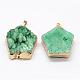 Electroplated Natural & Dyed Druzy Agate Pendants G-N0167-027-3