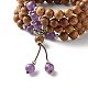 Energy Crystal Natural Amethyst Beads Warp Bracelet for Men Women BJEW-JB06788-6