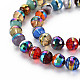 Electroplate Transparent Glass Beads Strands EGLA-N006-031-A-4