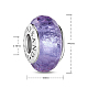 Tinysandファセットガラスヨーロピアンビーズ  プラチナメッキ925スターリングシルバーダブルコア付き  大穴ロンデルビーズ  紫色のメディア  8.24~8.76x13.98~14.98mm  穴：4.18~4.31mm TS-C-112-2