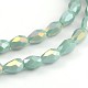 AB Color Plated Faceted Teardrop Glass Beads Strands EGLA-J060-AB14-1