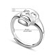 Shegrace anello regolabile in argento sterling placcato rodio con 925 anello JR818A-2