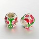 Silver Color Plated Alloy Enamel European Beads MPDL-E039-01S-2
