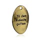Lead Free & Nickel Free Tibetan Style Carved Words Alloy Oval Pendants PALLOY-J564-24AB-FF-2