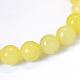 Jade natural de limón hebras de perlas redondo G-E334-6mm-07-2