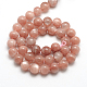Aaa grade perles de pierre naturelle ronds sunstone brins G-E251-34-4mm-2