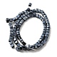 Cube Shaped Black Plated Crystal Glass Beads Strands EGLA-F013-J01-3
