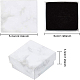 BENECREAT 12 Pack Small Square Kraft Ring Earring Box 5.2x5.2x3.3cm Marble White Cardboard Jewelry Gift Boxes for Valentine's Day CBOX-BC0001-33-2