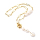 Collares con colgante de perlas barrocas naturales NJEW-JN03086-2
