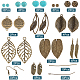Sunnyclue Kit de fabrication de boucles d'oreilles pendantes avec pierres précieuses et feuilles DIY-SC0018-94-2