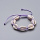 Bracciali di perle intrecciate conchiglia di ciprea naturale BJEW-JB05057-2