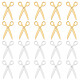 Dicosmétique 20 pièces 2 couleurs breloques en forme de ciseaux pendentifs ciseaux de couture dorés ciseaux de coiffeur mignons breloques outils de coiffure en acier inoxydable breloques pour la fabrication de bijoux STAS-DC0012-83-1