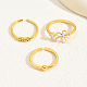 3 pièces ensemble d'anneaux de manchette ouverts en laiton de 3 styles GG5101-1-2