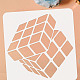 FINGERINSPIRE Magic Cube Stencil 11.8x11.8inch Large Square Painting Stencil Plastic PET Drawing Stencil Rotational Magic Cube Template Hollow Out Stencil Washable Stencil for Wall Door Decor DIY-WH0391-0270-3