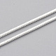 真鍮スクエアスネークチェーンネックレスメイキング  カニカン付き  銀色のメッキ  18.5インチ（47.2cm）  1mm MAK-T006-10A-S-3