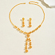 Комплекты из колье и серег с длинными круглыми кисточками из сплава в ближневосточном стиле для женщин OT7849-5