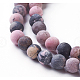 Frosted Natural Rhodonite Round Bead Strands G-E487-12-10mm-2