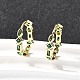 Латунные микро проложить серьги обруча кубического циркония EJEW-P322-02G-2