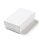 テクスチャ ペーパー ネックレス ギフト ボックス  中にスポンジマット付き  長方形  ホワイト  8.1x5.1x2.7cm  内径：4.6x7.3cm  深さ：2.5cm OBOX-G016-C04-A-2