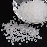 8/0 dépoli perles rocailles rondes en verre, blanc, taille: environ 3mm de diamètre, Trou: 1 mm, environ 1101 pcs/50 g