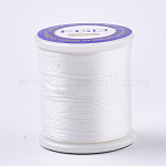 Nylon 66 Coated Beading Threads for Seed Beads, White, 0.1mm, about 54.68 yards(50m)/roll