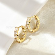 Латунные серьги-кольца из прозрачного кубического циркония EJEW-D311-136G
