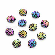 Rack Plating Rainbow Color Alloy Beads PALLOY-S180-370