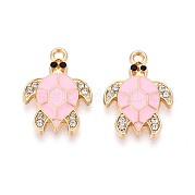 Rhinestone сплава и эмали подвески PALLOY-T092-40G-02