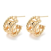 Brass Stud Earrings EJEW-K264-06G