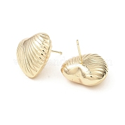 Brass Heart Ear Studs for Women EJEW-P268-06G