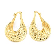Серьги-кольца из латуни с покрытием в форме капли EJEW-K245-40G