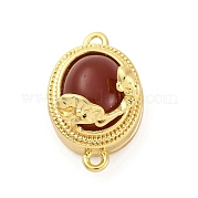Магнитные застежки из латуни и красного агата KK-C066-15G