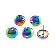 Colori arcobaleno 304 orecchini a bottone in acciaio inossidabile STAS-N098-017