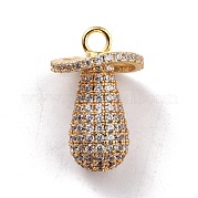 Латунные микропаве прозрачные подвески с фианитом KK-M222-06G