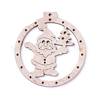 Неокрашенные деревянные большие подвески&nbsp;WOOD-F007-05