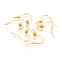 316 Surgical Stainless Steel Earring Hooks, with Vertical Loop, Ear Wire,  Stainless Steel Color, 20.5x4.5mm, Hole: 1.2mm