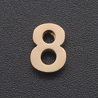 UNICRAFTALE 10pcs Number 0~9 Charm Golden Metal Pendants Stainless Steel Charms Lucky Numbers Smooth Charms 1.8mm Hole Dangle