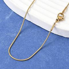 Colliers à chaînes serpent en acier inoxydable 304 avec placage ionique (IP), avec fermoir pince de homard, véritable 18k plaqué or, 17.7 pouce (45 cm)