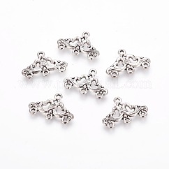 Тибетского серебра столяры, без кадмия и без свинца, треугольные, античное серебро, диаметром около 23.5 мм , отверстие : 1 мм